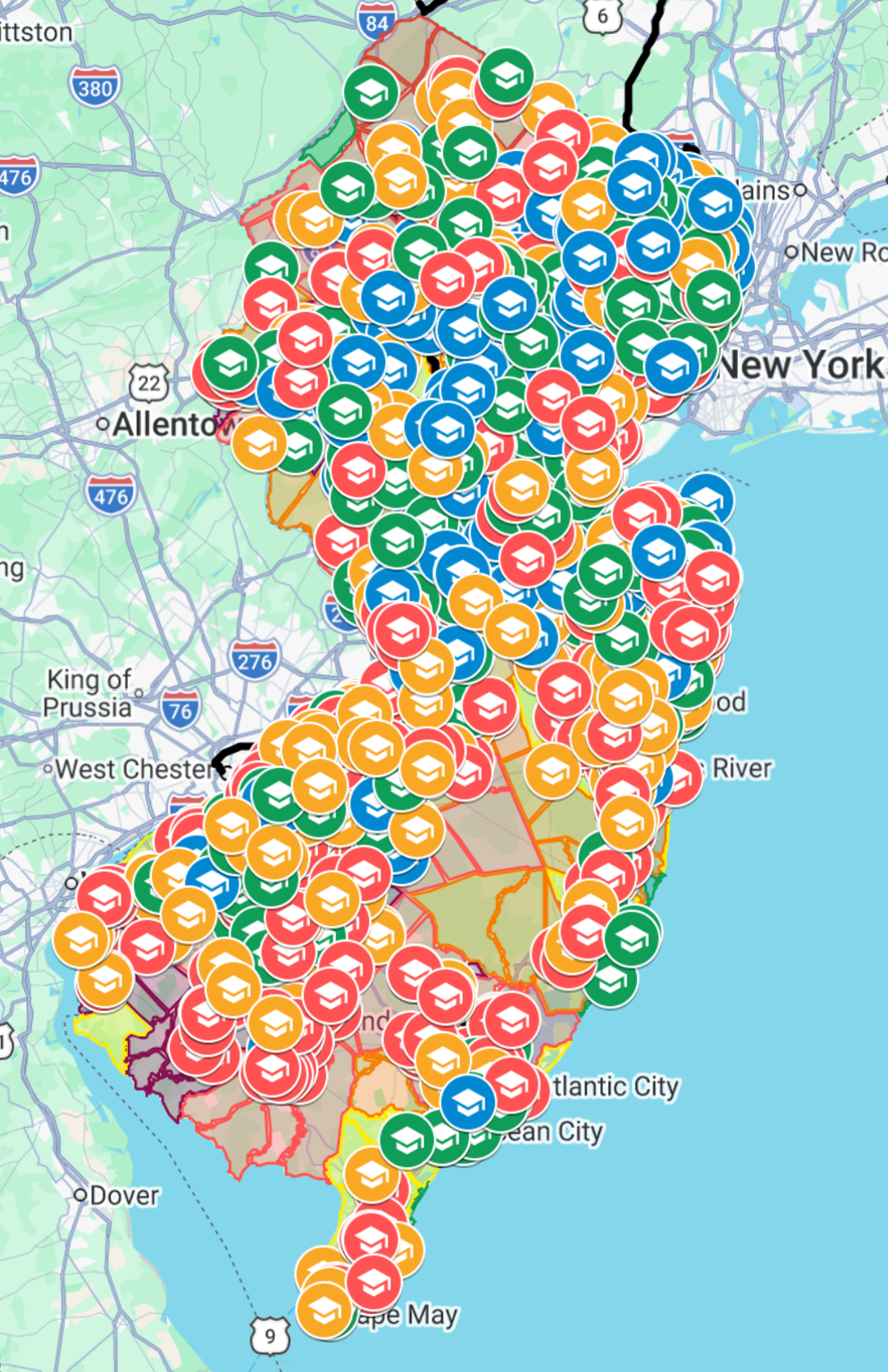 New Jersey school-area comparison map